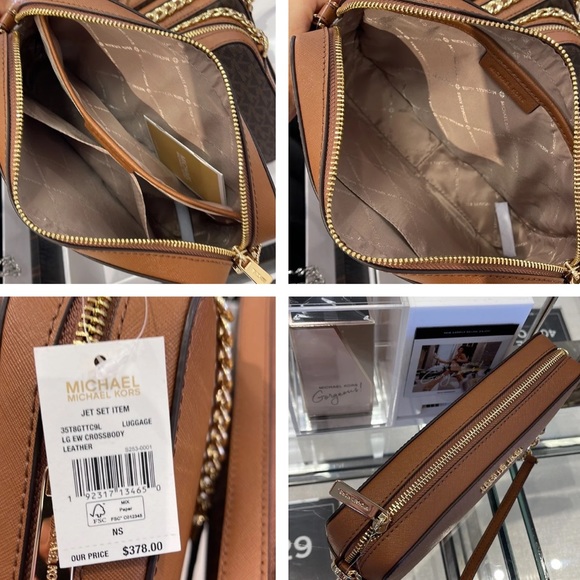 MICHAEL KORS
Jet Set Large Saffiano Leather Crossbody Bag Luggage color NWT - Picture 5 of 16